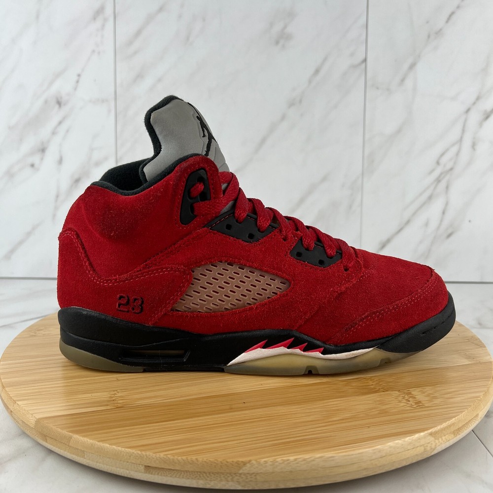 Nike Air Jordan 5 Retro Raging Bull Mens Size 6.5 Red Suede Sneakers 440888-600