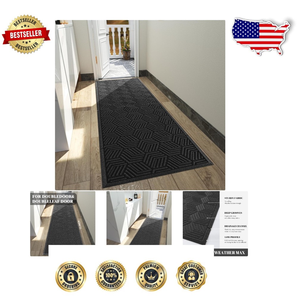 Durable Indoor/Outdoor 72x24 Doormat with Natural Rubber Backing for Easy Cleaning