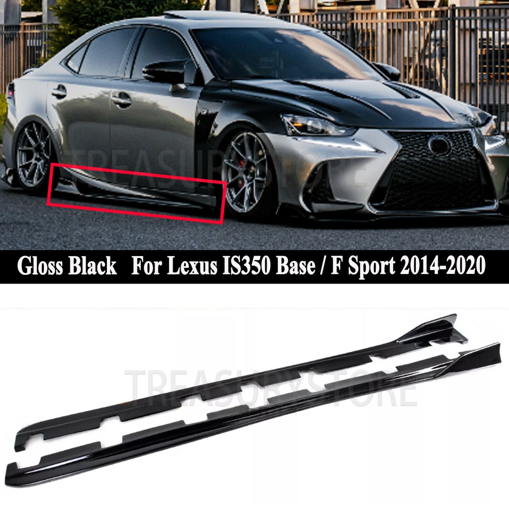 For Lexus IS200t IS300 IS350 2014-2020 Gloss Black AR Style Side Skirt Extension