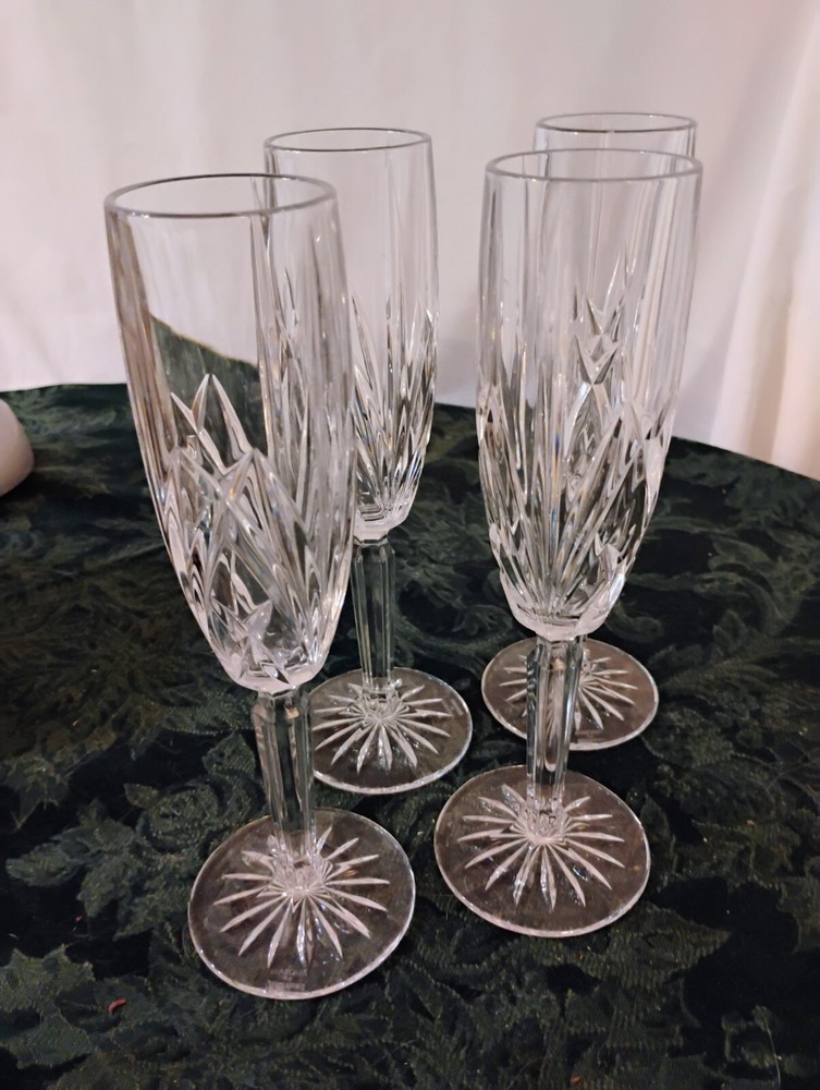 4 Brookside Champagne Flutes by Waterford - Marquis Collection - Like New