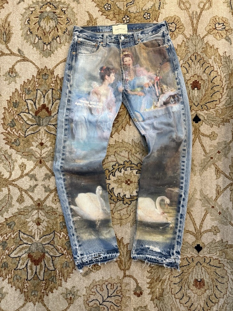Better With Age  X Levi’s - Logo Embroidered Ballet Denim Jean 33 X 32