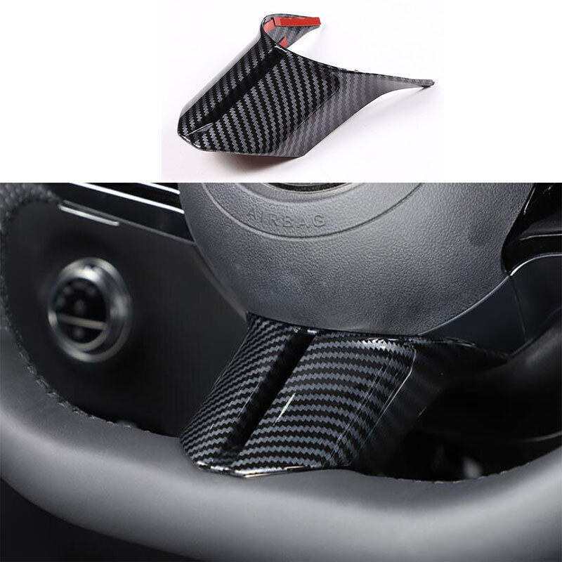 ABS Carbon Fiber Steering Wheel U Sheet Cover Trim 1X For Benz EQE EQS 2022-2024