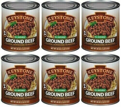 Keystone Meats All Natural Ground Beef Fully Cooked Food 28oz No Preservatives