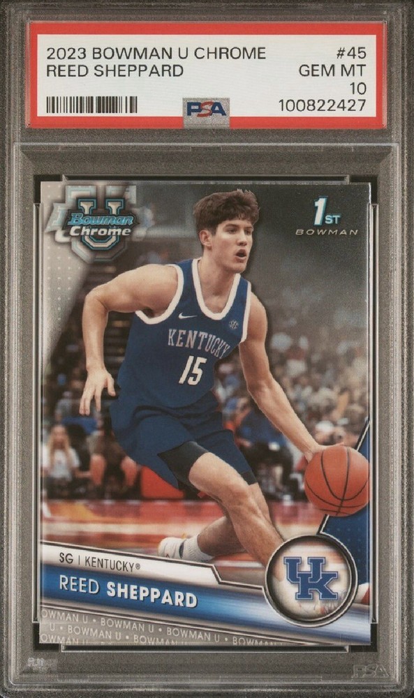 REED SHEPPARD 2023 Bowman U Chrome RC 1st PSA 10 Houston Rockets/ UK Wildcats