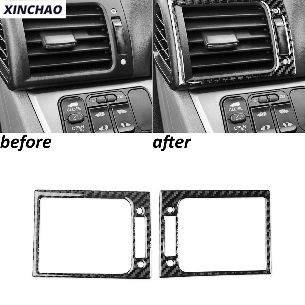 Real Carbon Fiber Dashboard Side Air Vent Outlet Trim For Honda Odyssey 05-2010