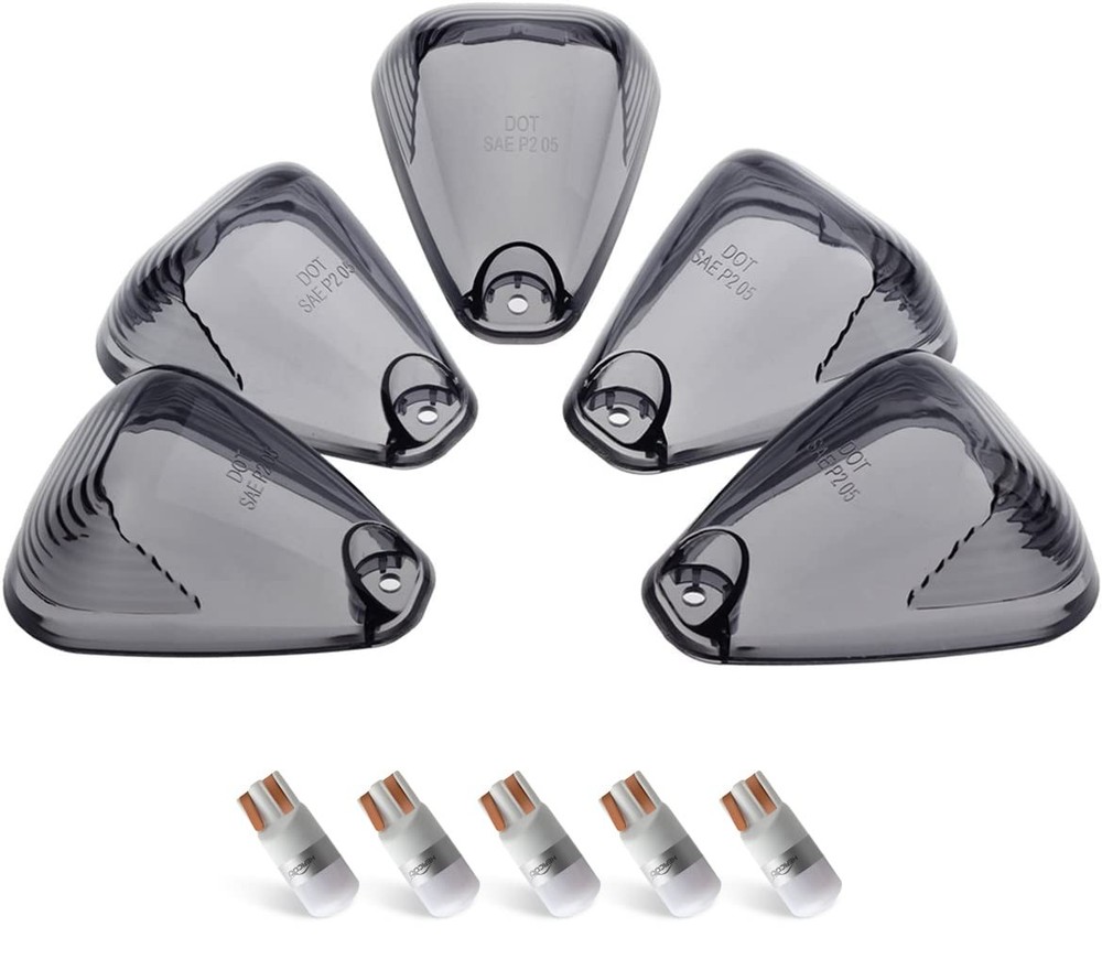 Smoke Roof Cab Marker Lights Lens with LED Bulbs for F150 F250 F350 Aftermarket