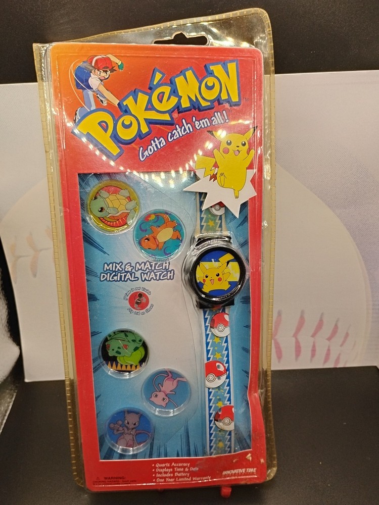 Vintage Pokemon Watch NEW in Blister Pack 1999 Pikachu Nintendo