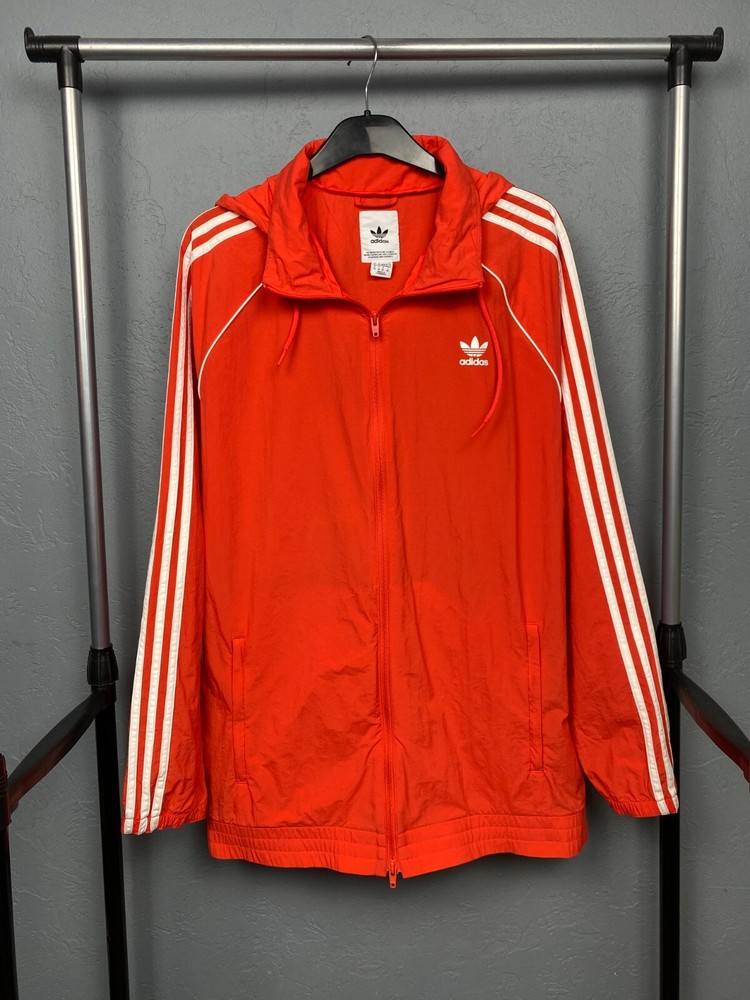 Adidas Mens XL Nylon Jacket Lightweight Water-Resistant