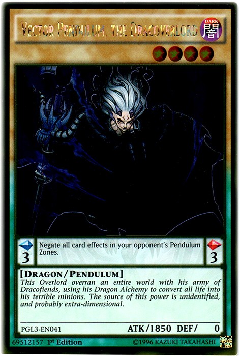 Vector Pendulum Dragon Dracoverlord - PGL3-EN041 Gold Rare 1st Ed Mod Play