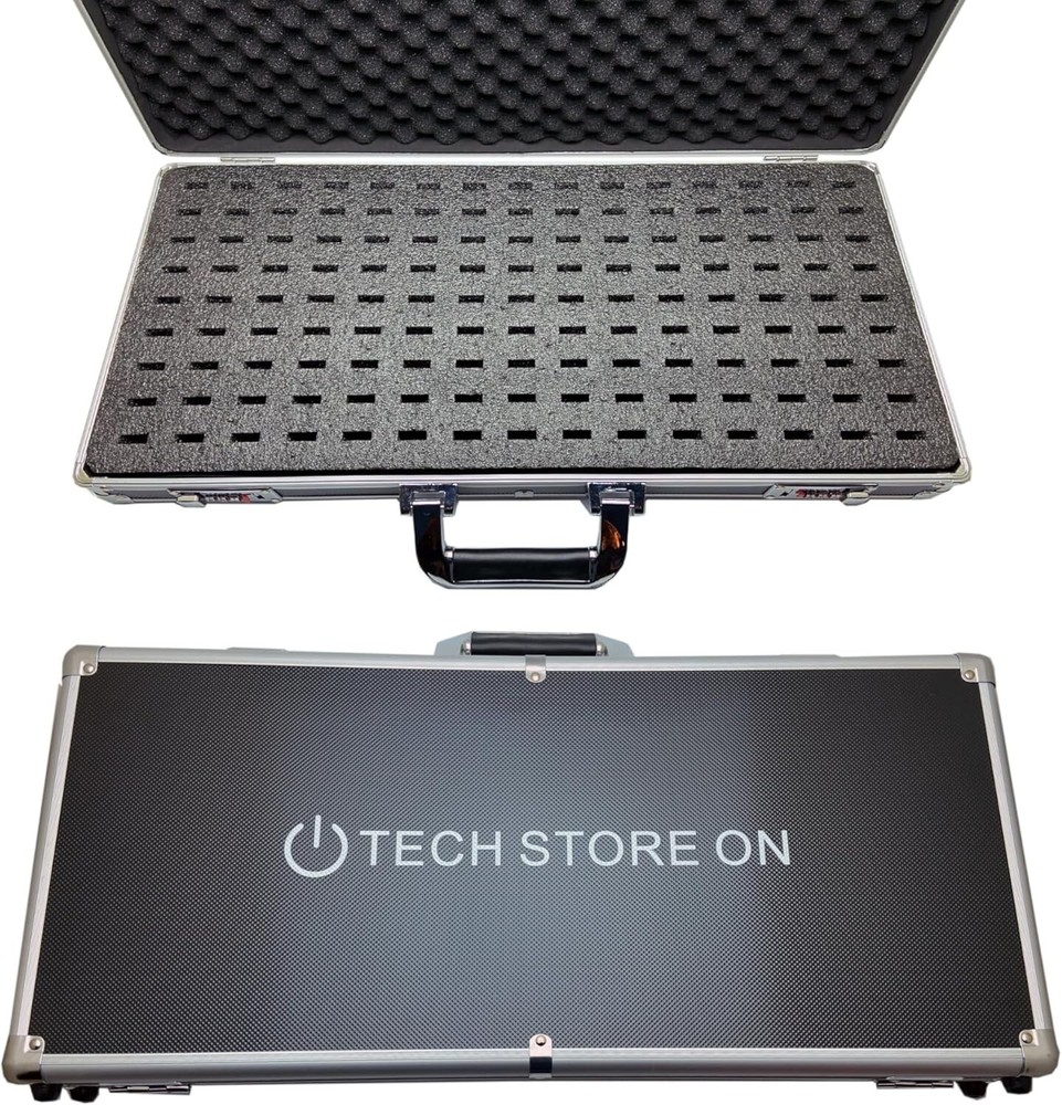 High-Capacity USB Storage Organizer with Lock | Shockproof Aluminum Case