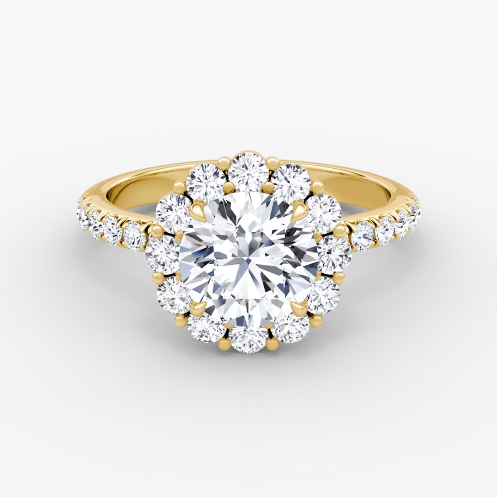 18K Yellow Gold Diamond Wedding Band 2.25K Round Cut Lab Created IGI Certified