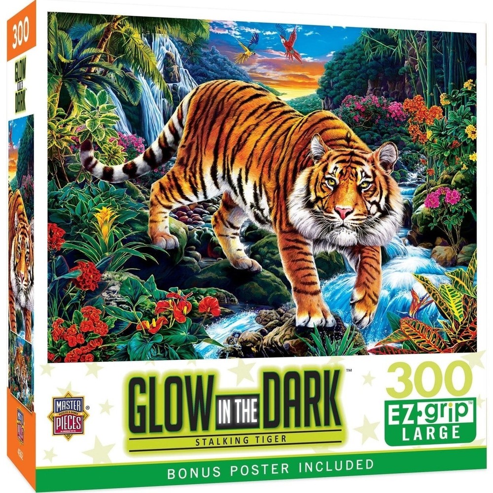 Masterpieces Glow In The Dark 300 Piece Ez Grip Jigsaw Puzzle Jungle Scene