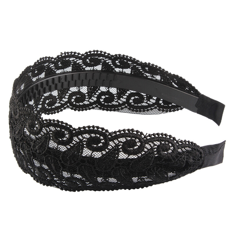 Korean Style Fashion Temperament Head Wrap Lace Flower Hairband Vintage Headbaa5