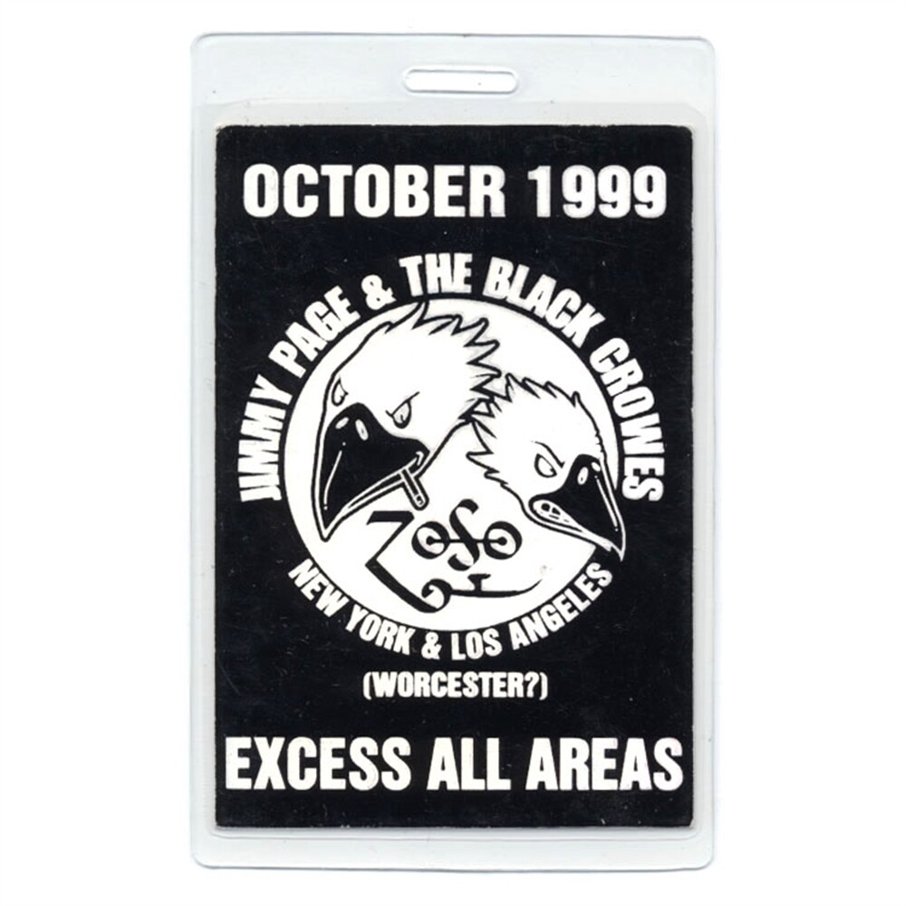 Jimmy Page Black Crowes 1999 Concert Tour Laminated Backstage Pass Led Zeppelin