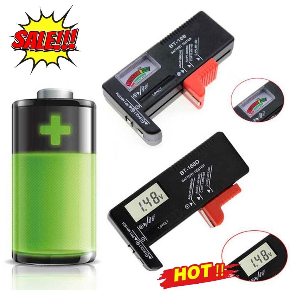 Battery Tester Checker Universal For AA AAA C D 9V 1.5V Button Cell-Batteries✔