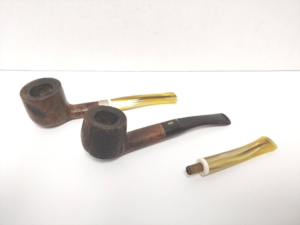 Set Of 2 Vintage Smoking Tobacco Pipes - 1 SAHARA SLE, 1 Unmarked, 1 Stem