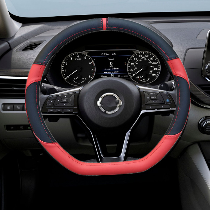 Black & Red Steering Wheel Cover for 2019-2023 Nissan Altima