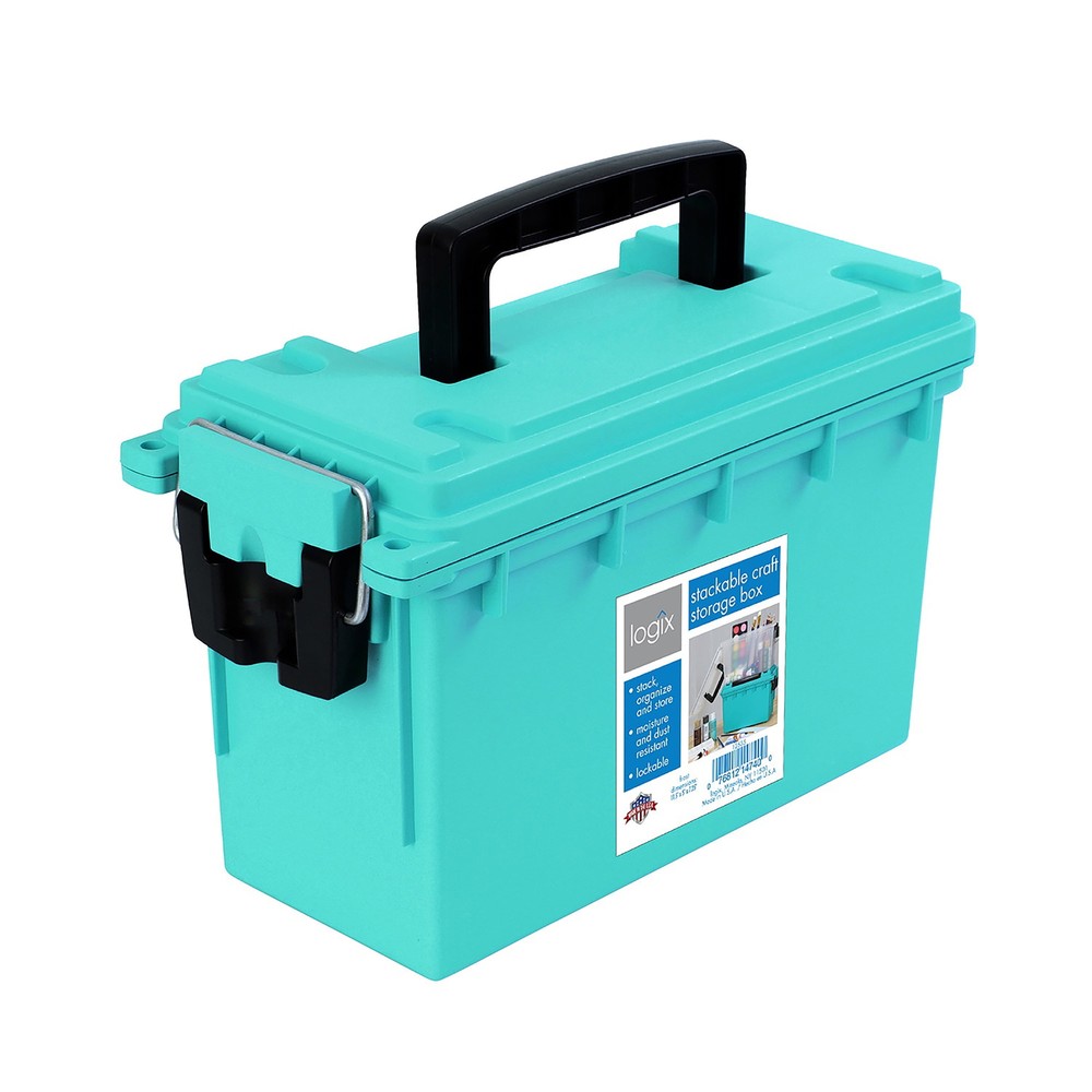 Teal Stackable Craft Storage Box with Locking Functions