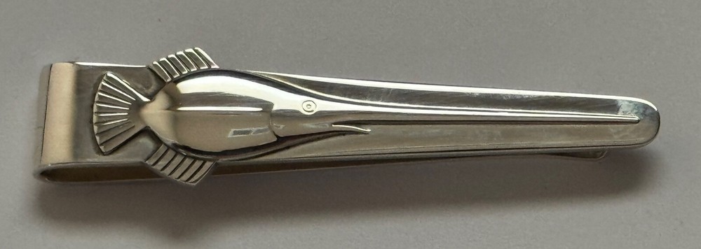Georg Jensen Swordfish Sterling Silver 925 Tie Bar Clip Denmark