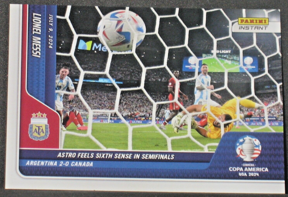 Lionel Messi 2024 Panini Instant Copa America #39 Argentina Beats Canada 2-0