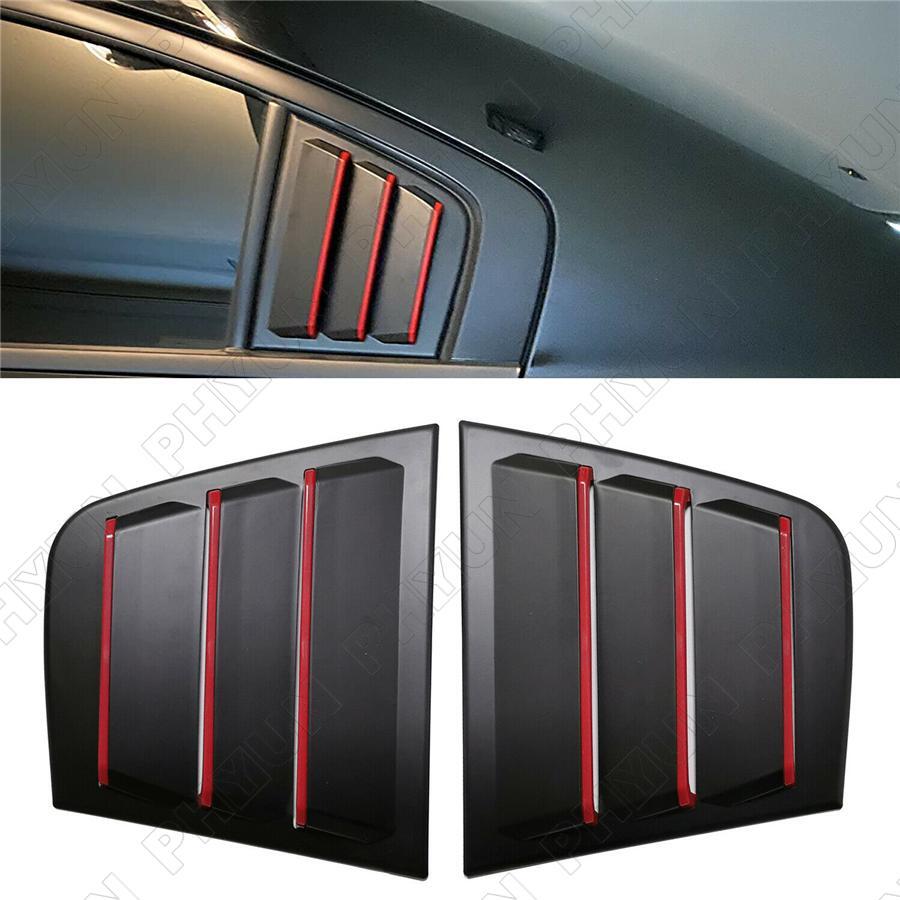 Black+Red Window Scoop Side Louver Air Vent Cover For Dodge Charger 2011-2021