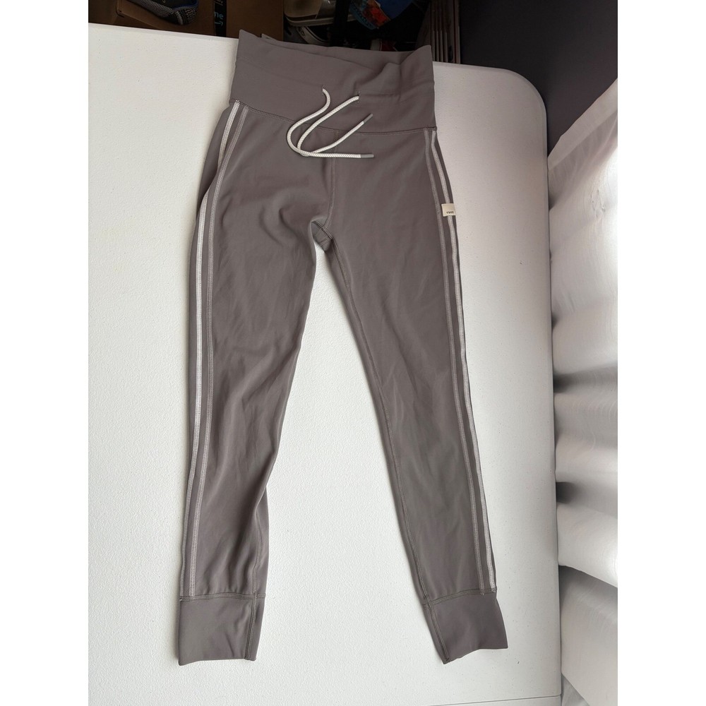 Vuori Jogger Pants Athletic Lounge Drawstring Side Stripe Gray Women's