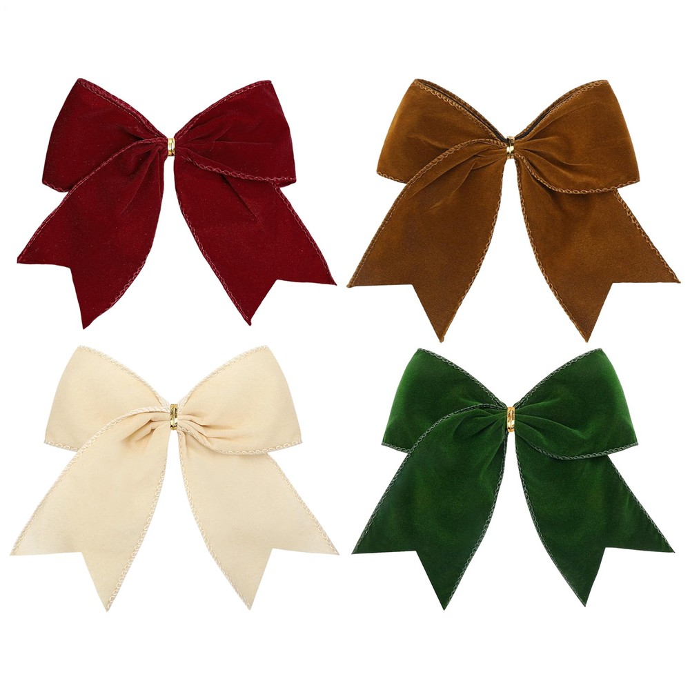 12 Pcs Velvet Bows Christmas Tree Ornaments for Wreaths Garland