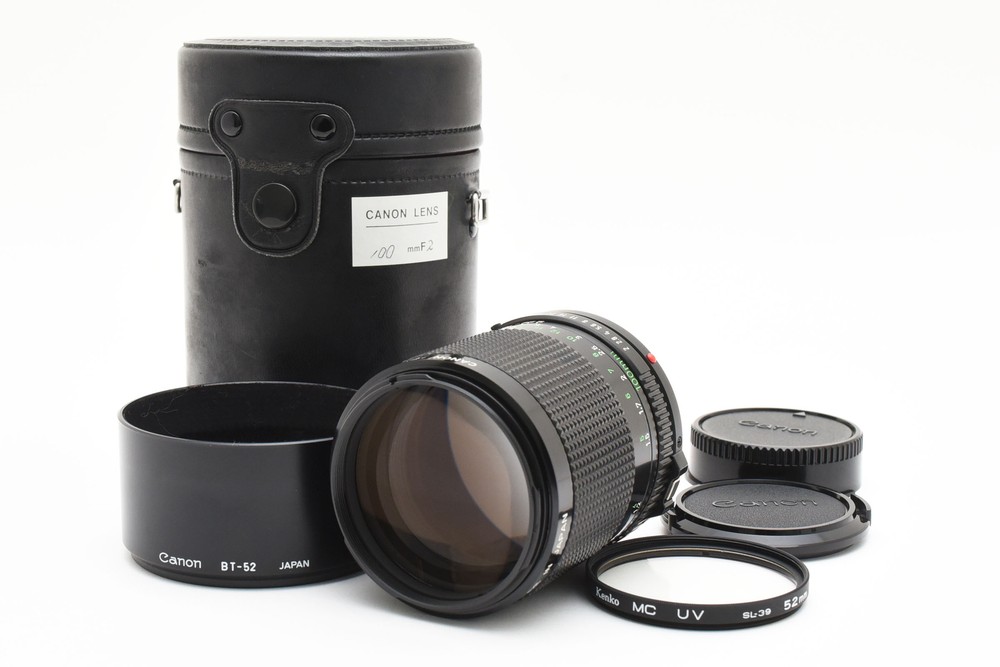 Canon New FD 100mm f2 Manual Focus Telephoto Lens Japan Almost Unused with Food Stains