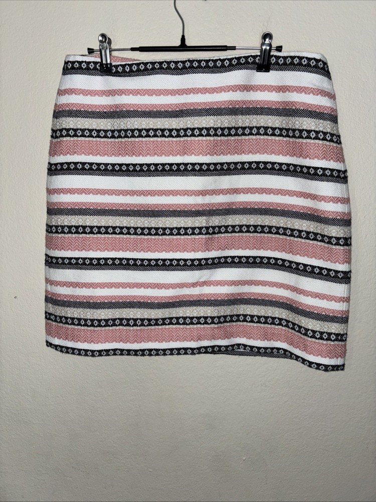 ANN TAYLOR LOFT women's size 12 multicolor striped lined skirt