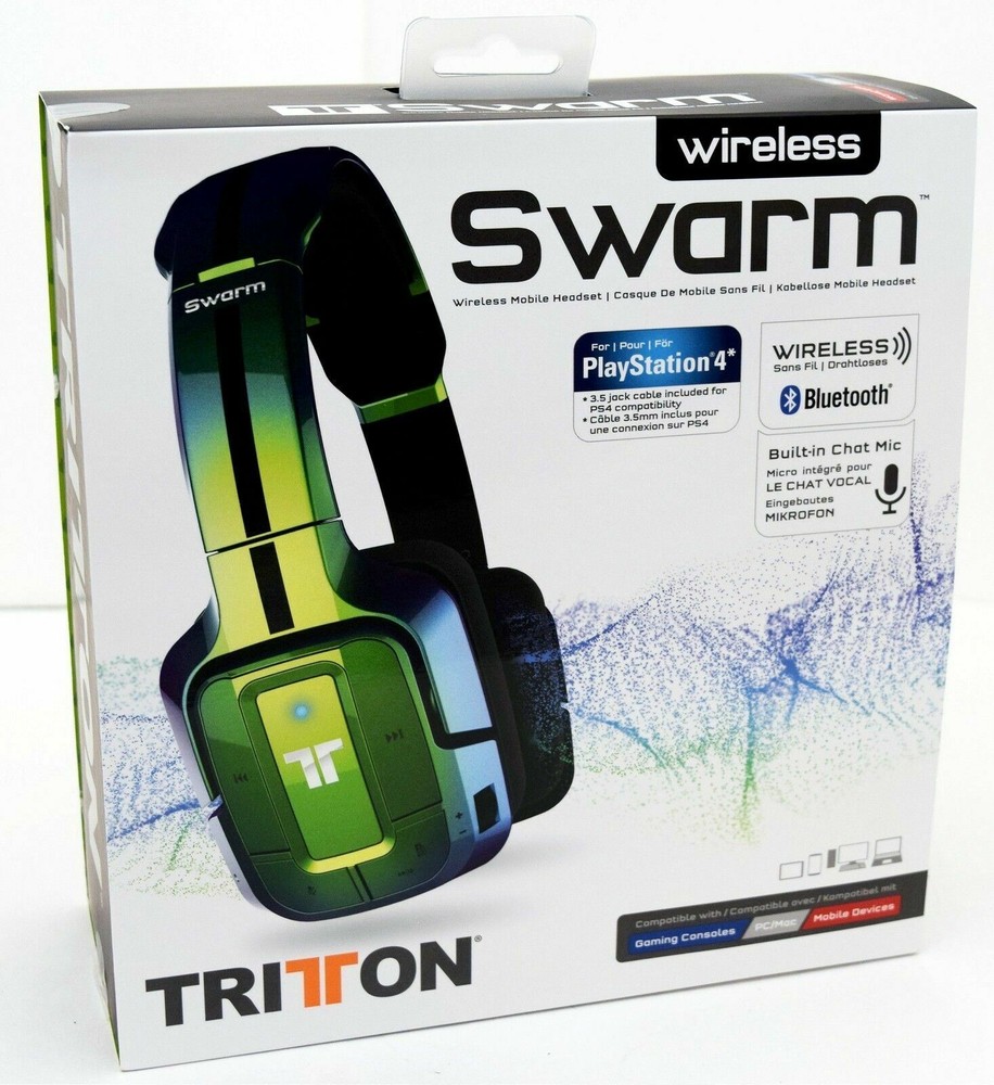 NEW Mad Catz Tritton Wireless Swarm Headset Bluetooth PS4/PS3/PC/iPhone 6+ GREEN