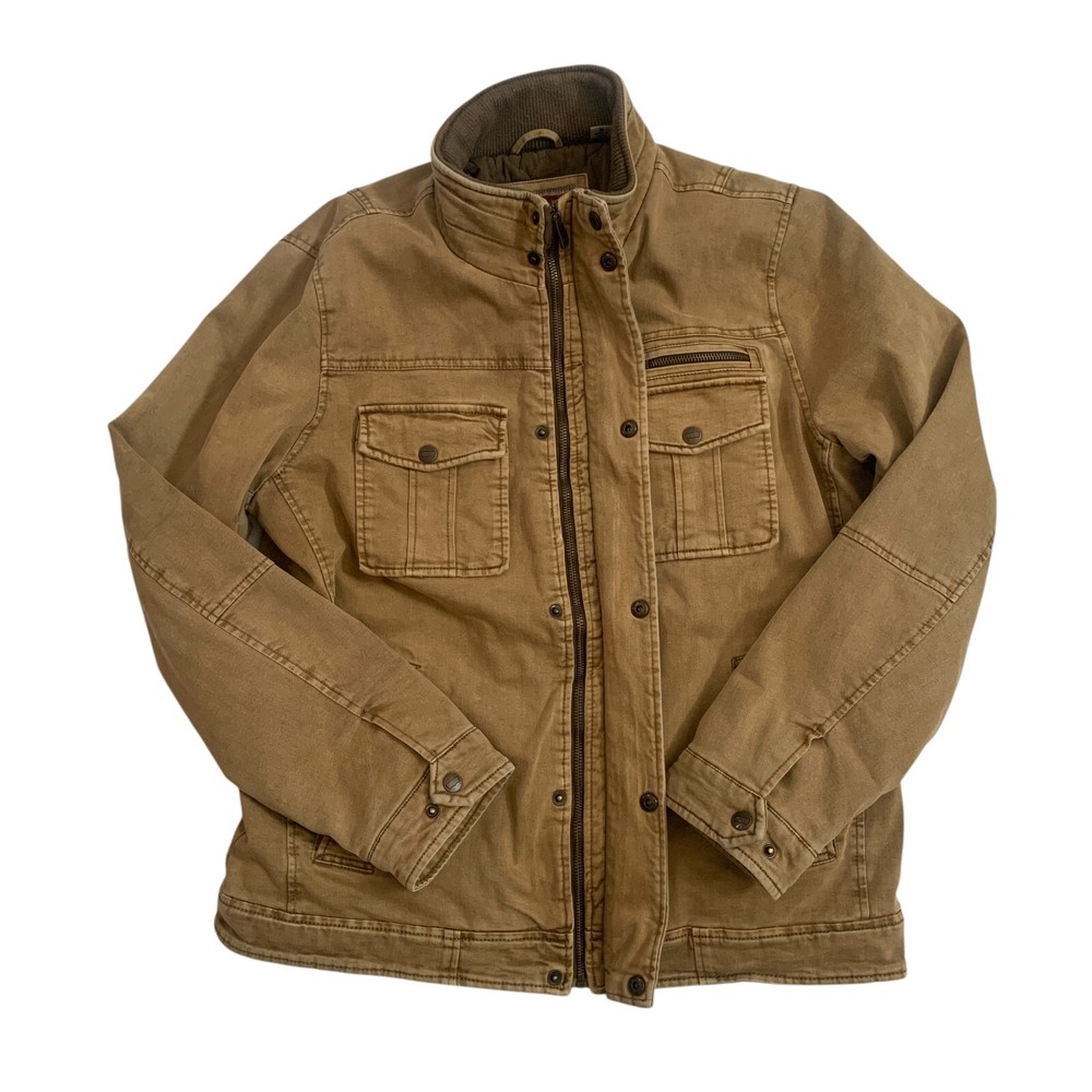Levis Men’s M Military Trucker Utility Jacket with Full Zip Snap Button Lining