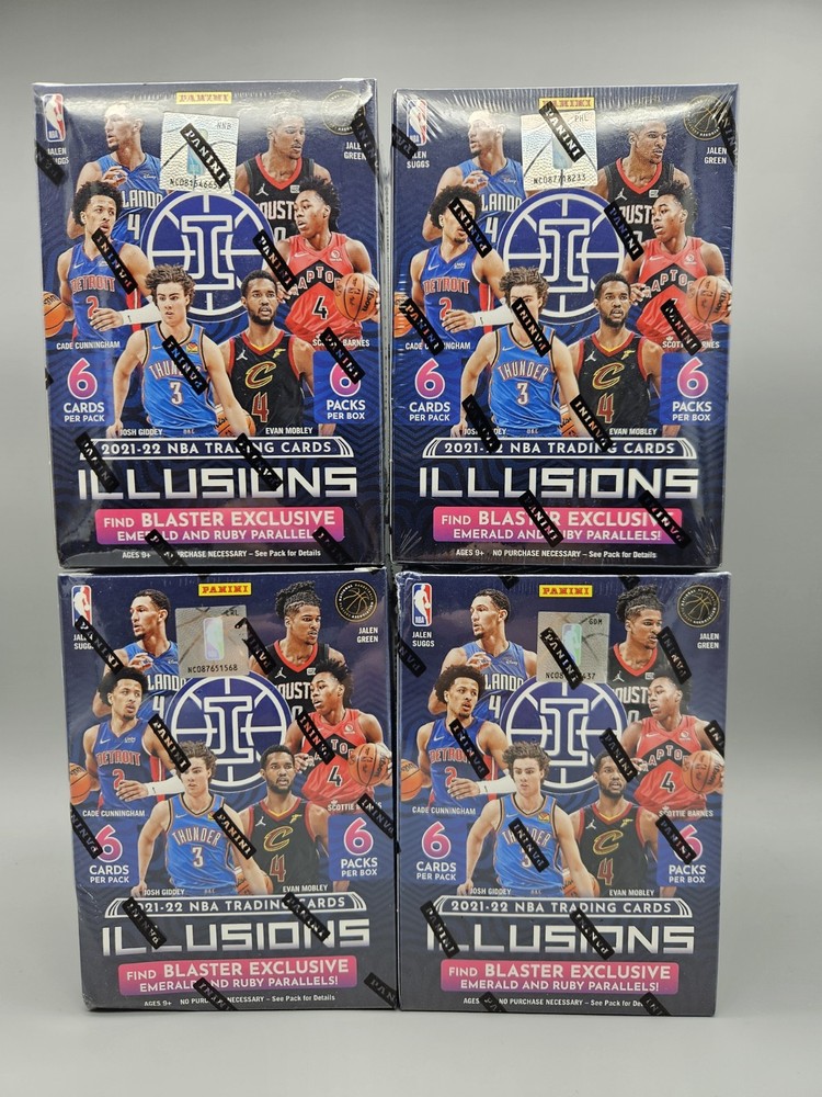 (4) Box Lot 2021-22 Panini Illusions NBA Basketball Factory Sealed Blaster Box