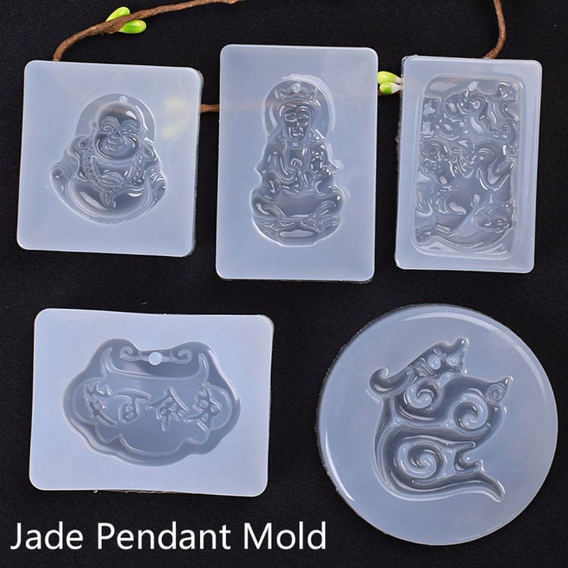 5 Pcs Buddhist Necklace Stone Molds for UV Resin Jewelry DIY Craft