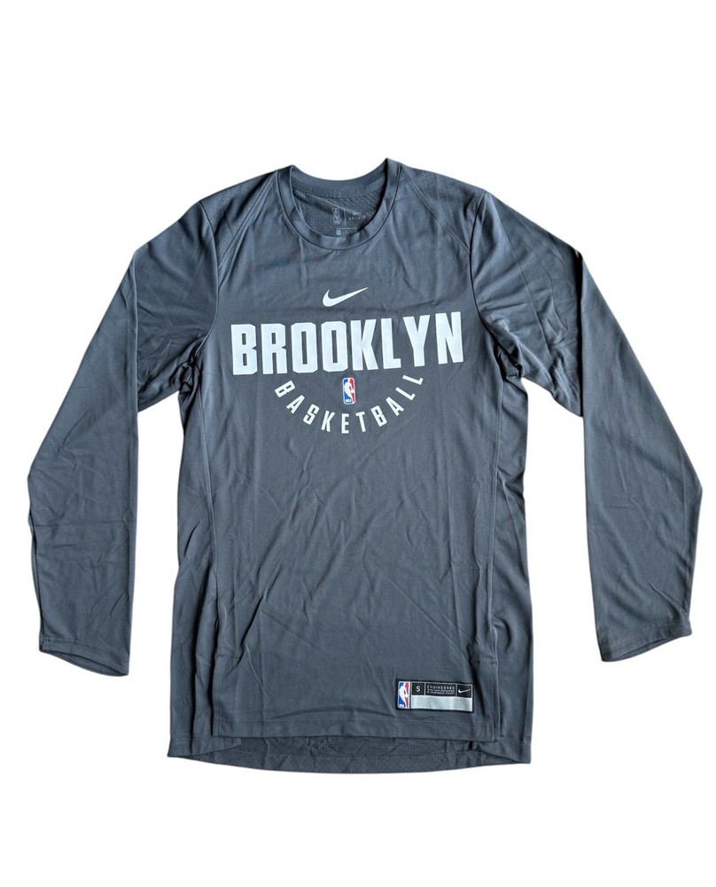 Nike NBA Brooklyn Nets Basketball Men Small Player Issued Pregame Shooting Shirt