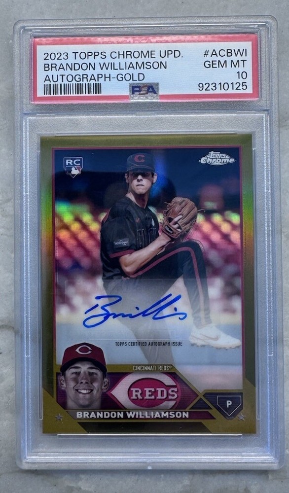 2023 Brandon Williamson Topps Chrome GOLD Refractor Auto #/50 PSA 10 💎 Reds RC