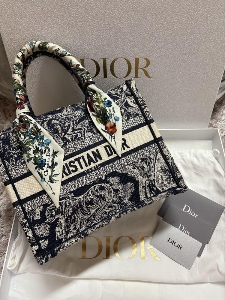 Dior Book Tote Small Bag in Mitza Embroidered Canvas