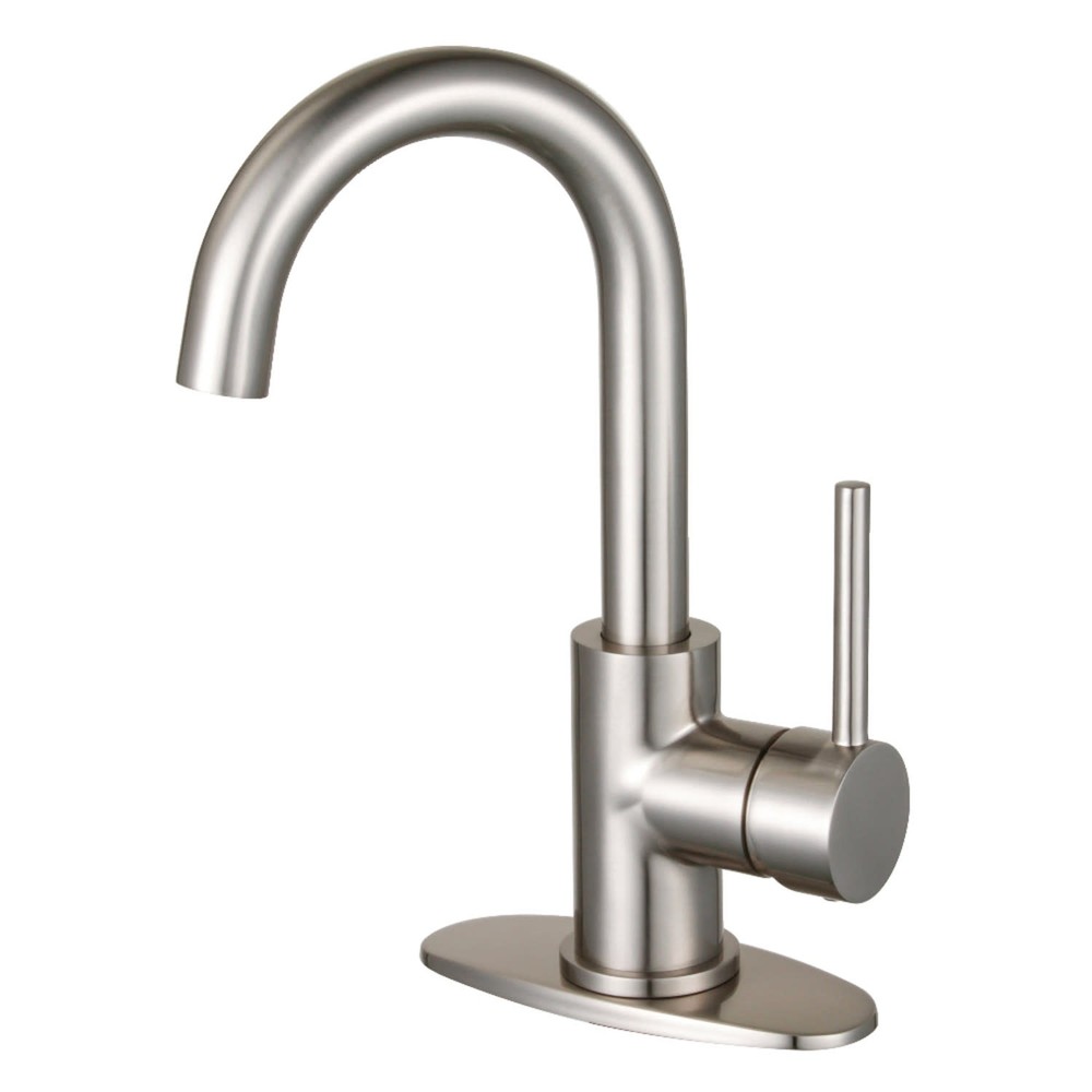 Kingston Brass LS853.DL Concord 1.8 GPM Single Hole Bar Faucet in Nickel Finish