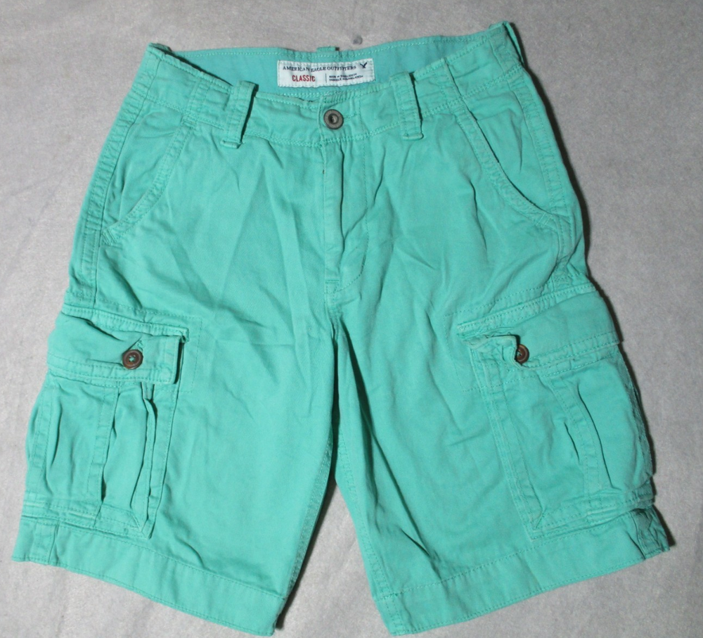 American Eagle Cargo Shorts Men's Sz 28 Green 10