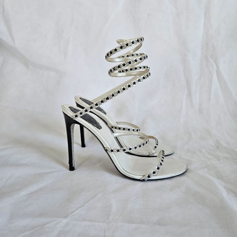 René Caovilla Crystal Embellished Cleo Sandal, Size 37