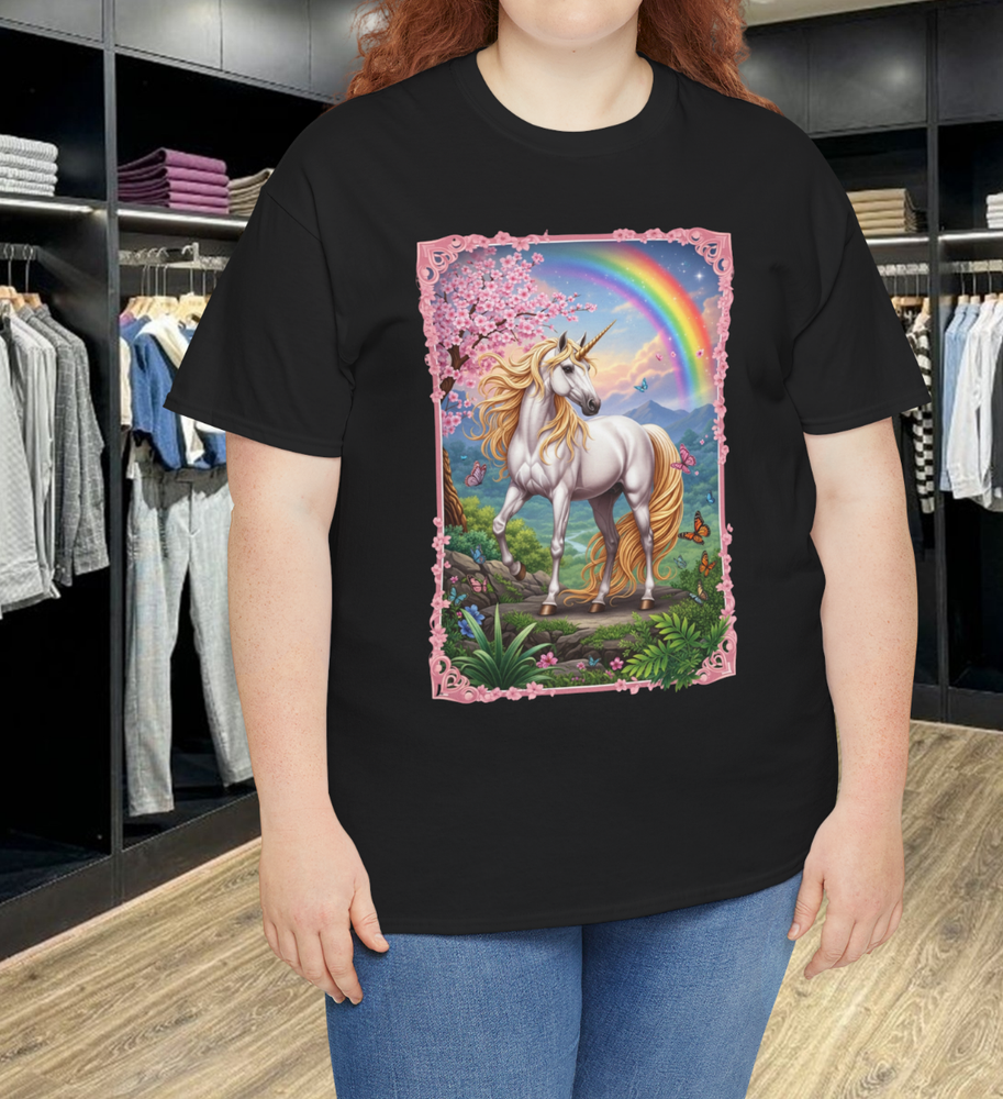 Awesome Unicorn Pink Fantasy Rainbow T-Shirt Mountain Horses Animal
