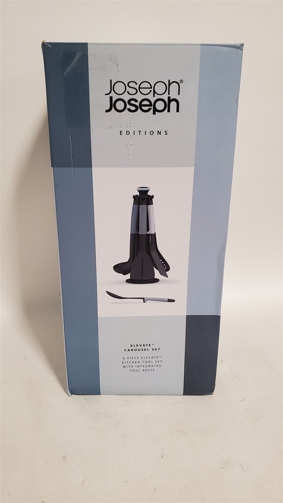 Joseph Elevate Carousel Nylon Kitchen Utensil Set, 6 Piece, Blue *Broken Stand*