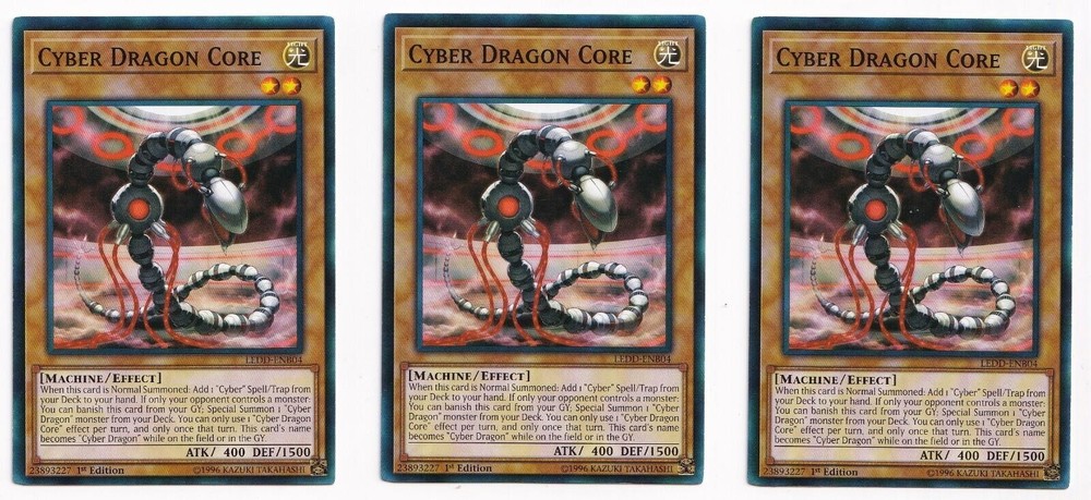 3x Cyber Dragon Core LEDD-ENB04 1st Edition YuGiOh Light Play Rare  