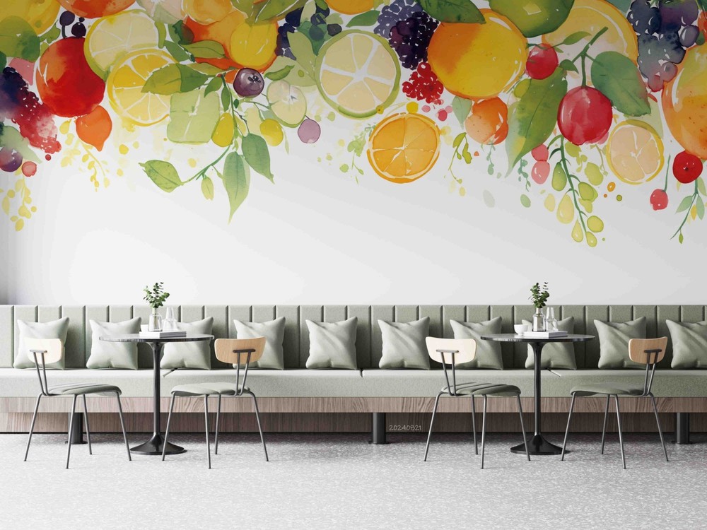 3D Fruit Watercolor Wall Murals Wallpaper Murals Wall Sticker