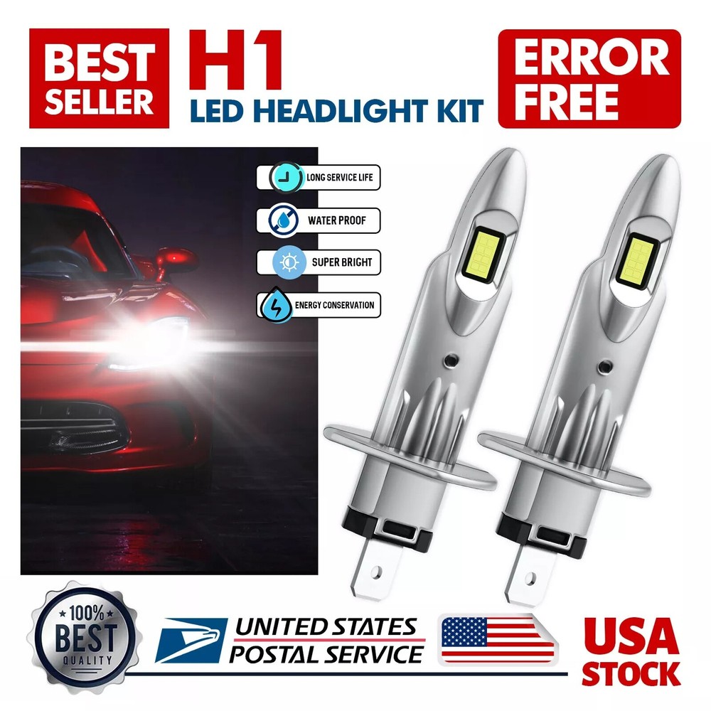 For Porsche 911 1995-1997 2PCS H1 6000K LED Headlight Bulb Kit High/Low Beam