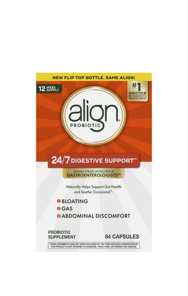 Align Probiotic Supplement Capsules 84 Count 24/7 Digestive Support Adult