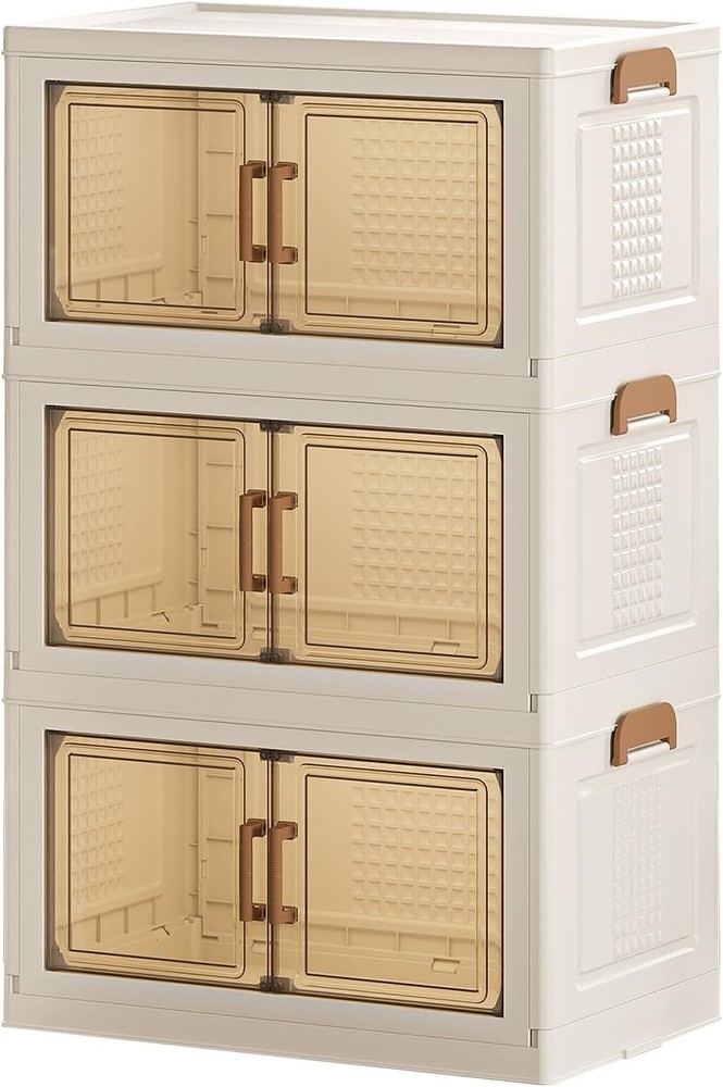 39QT 3-Tier Stackable Storage Bins with Lids and Wheels