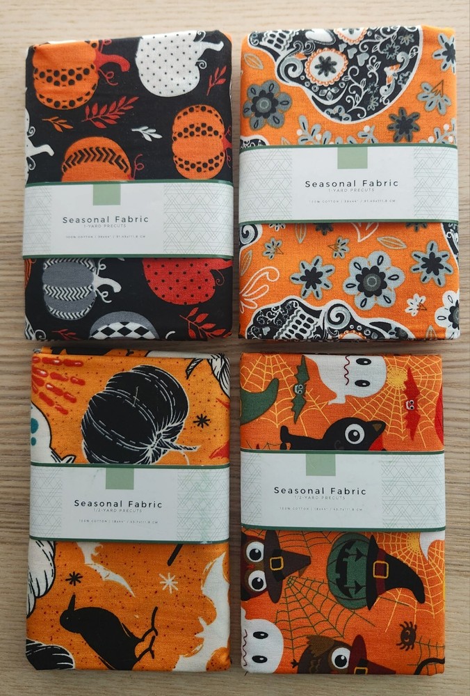Halloween Fabric by David Textiles 4 NEW Precuts 1 & 0.5 Yard Pieces 🎃-image