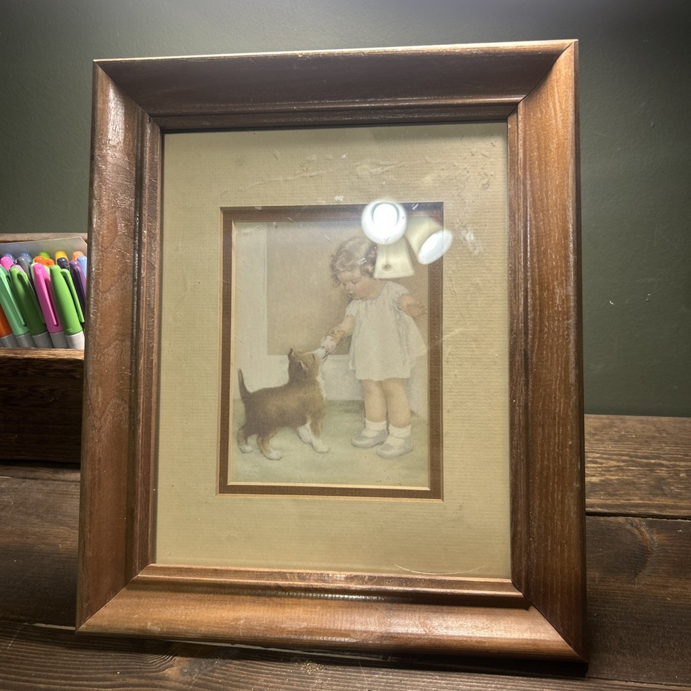 Framed & Matted Bessie Pease Gutmann Print *The Reward* Frame & Glass Vintage