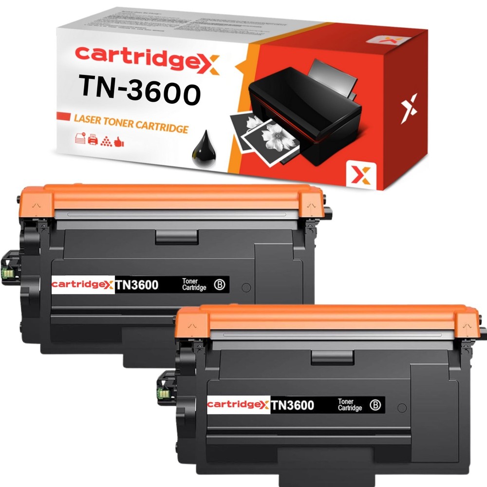 2 x Toner Cartridge Compatible With Brother TN3600 For DCP-L5510DW HL-L5210DN