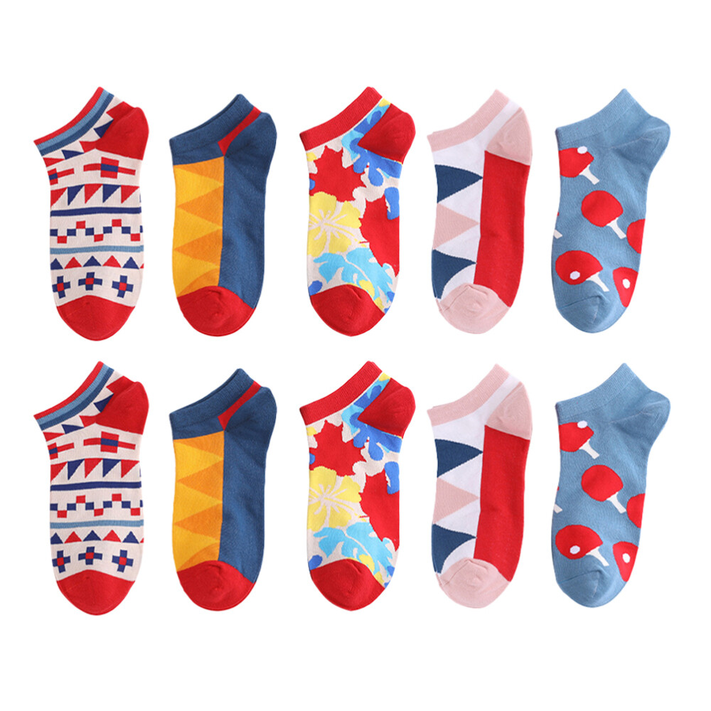 5 Pairs Fashion Socks Ladies for Women Cotton Colorful Dress
